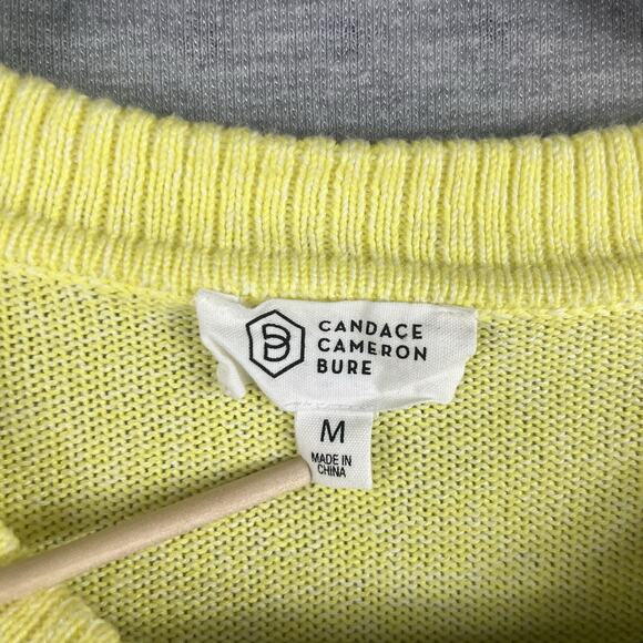 Candace Cameron Bure Yellow Button up Cardigan Medium Canary - Picture 4 of 9